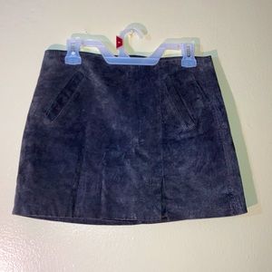 Blank NYC 100% Leather Suede Skirt Charcoal Grey Size 28